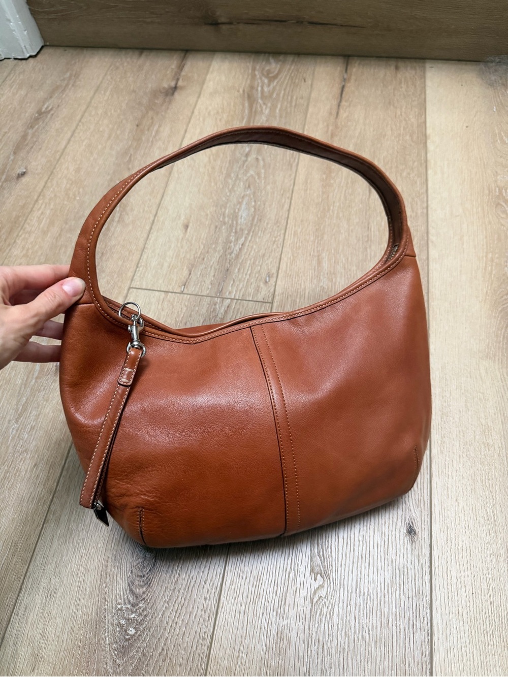 Coach Leather Shoulder Bag in Cognac Brown